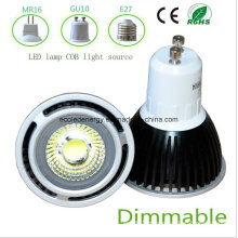 Dimmable 3W Preto GU10 COB Luz LED